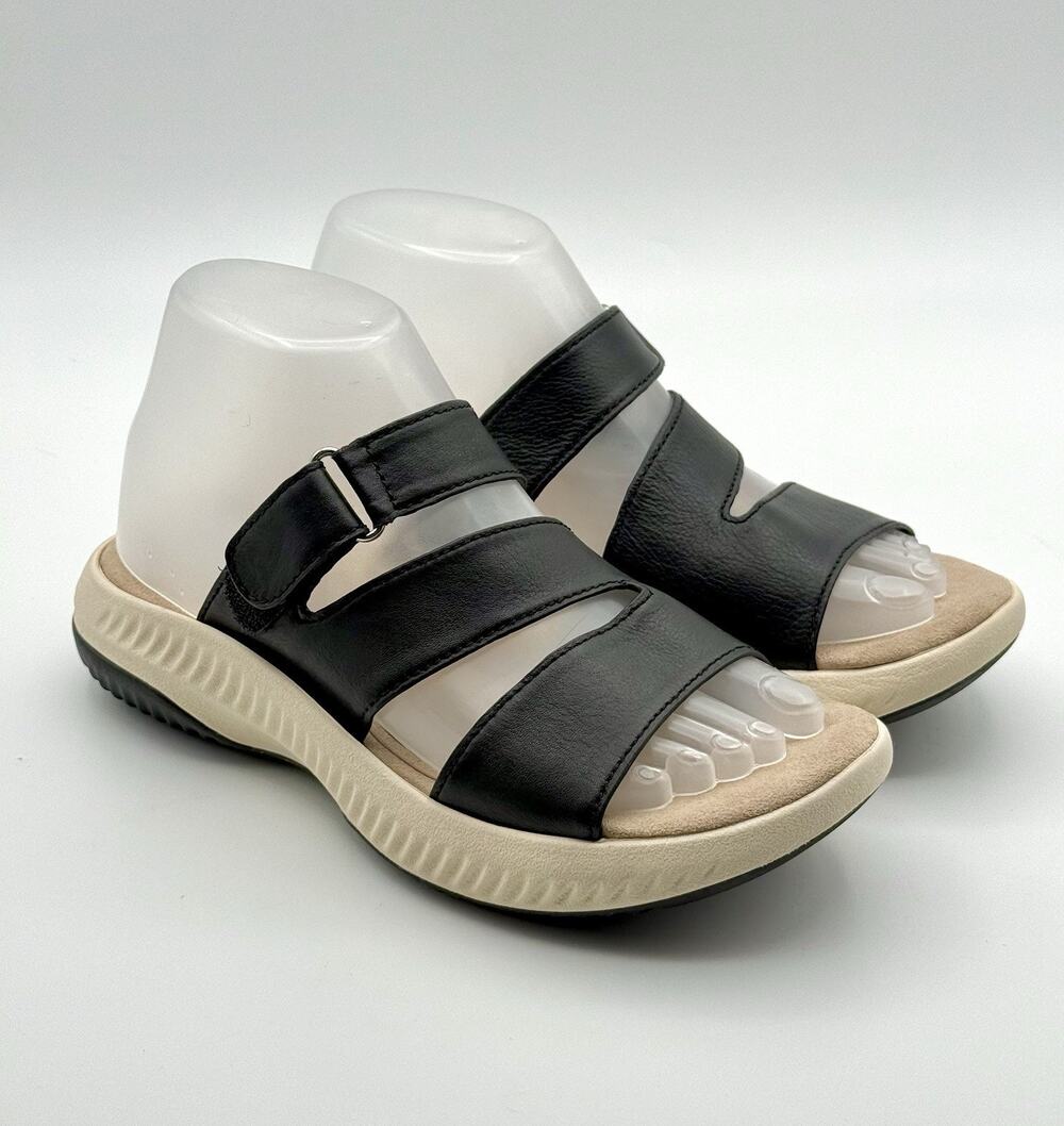 Bionica Avoca Womens Size 7.5M Black Leather Comfort Walking Sandals - Pre Owned